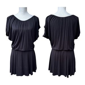 VINCE Black Flutter Sleeve Blouson Mini Dress S